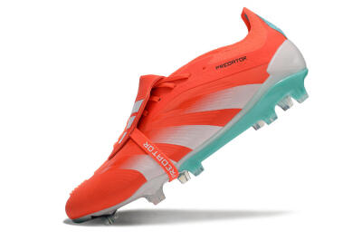 Men's Adidas Predator Elite Foldover Tongue FG Firm Ground Low-Tops Football Boots - Red/White/Green
