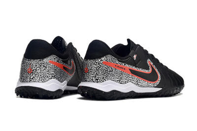 Men's Nike Tiempo Legend 10 Pro TF Artificial Turf Low-Tops Football Shoes - Black/Silver/Red
