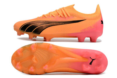 Men's Puma Ultra Ultimate FG Firm Ground Low-Tops Football Boots - Orange/Black