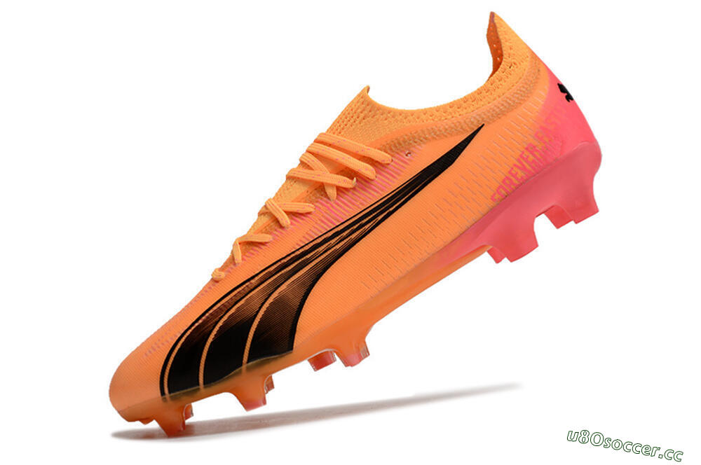 Men's Puma Ultra Ultimate FG Firm Ground Low-Tops Football Boots - Orange/Black 5