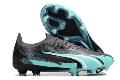 Men's Puma Ultra Ultimate FG Firm Ground Low-Tops Football Boots - Black/Jade