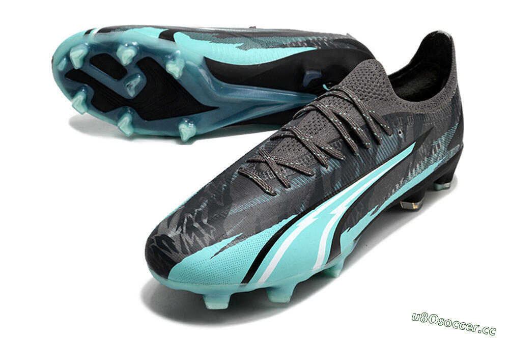Men's Puma Ultra Ultimate FG Firm Ground Low-Tops Football Boots - Black/Jade 3