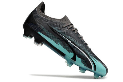 Men's Puma Ultra Ultimate FG Firm Ground Low-Tops Football Boots - Black/Jade
