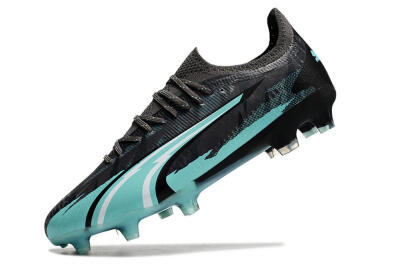 Men's Puma Ultra Ultimate FG Firm Ground Low-Tops Football Boots - Black/Jade