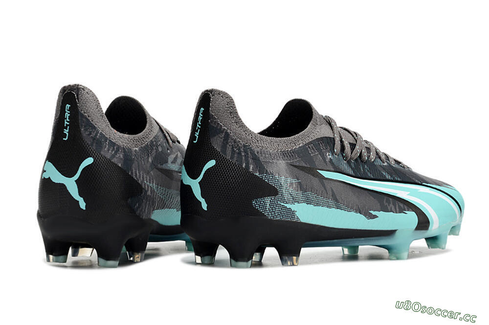 Men's Puma Ultra Ultimate FG Firm Ground Low-Tops Football Boots - Black/Jade 6