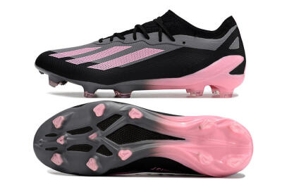 Men's Adidas X 23 Crazyfast.1 FG Firm Ground Low-Tops Football Boots - Black/Pink