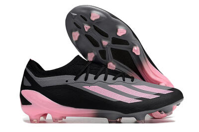 Men's Adidas X 23 Crazyfast.1 FG Firm Ground Low-Tops Football Boots - Black/Pink