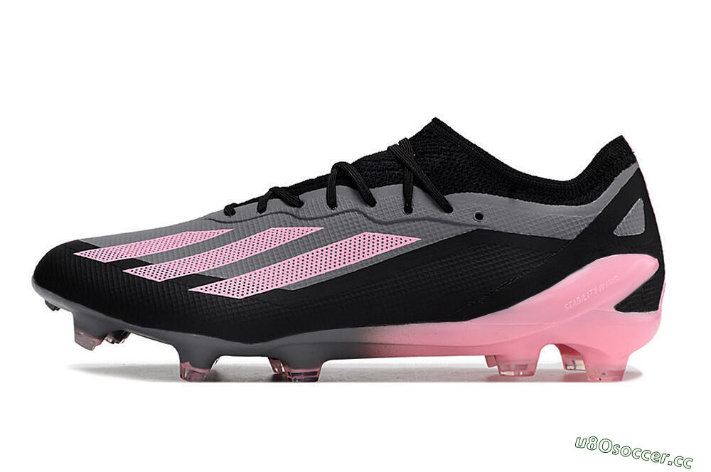 Men's Adidas X 23 Crazyfast.1 FG Firm Ground Low-Tops Football Boots - Black/Pink 0