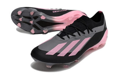 Men's Adidas X 23 Crazyfast.1 FG Firm Ground Low-Tops Football Boots - Black/Pink
