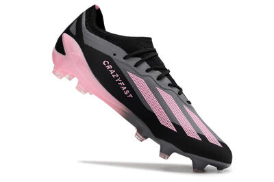 Men's Adidas X 23 Crazyfast.1 FG Firm Ground Low-Tops Football Boots - Black/Pink