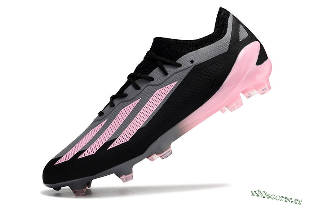 Men's Adidas X 23 Crazyfast.1 FG Firm Ground Low-Tops Football Boots - Black/Pink 5