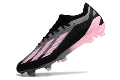 Men's Adidas X 23 Crazyfast.1 FG Firm Ground Low-Tops Football Boots - Black/Pink