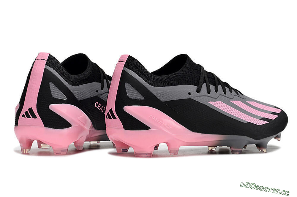Men's Adidas X 23 Crazyfast.1 FG Firm Ground Low-Tops Football Boots - Black/Pink 6
