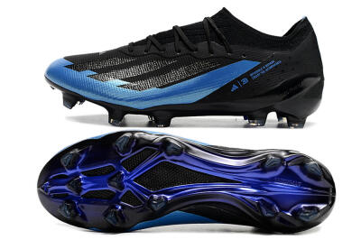 Men's Adidas X Crazyfast.1 FG Firm Ground Low-Tops Football Boots - Black/Blue/Gold