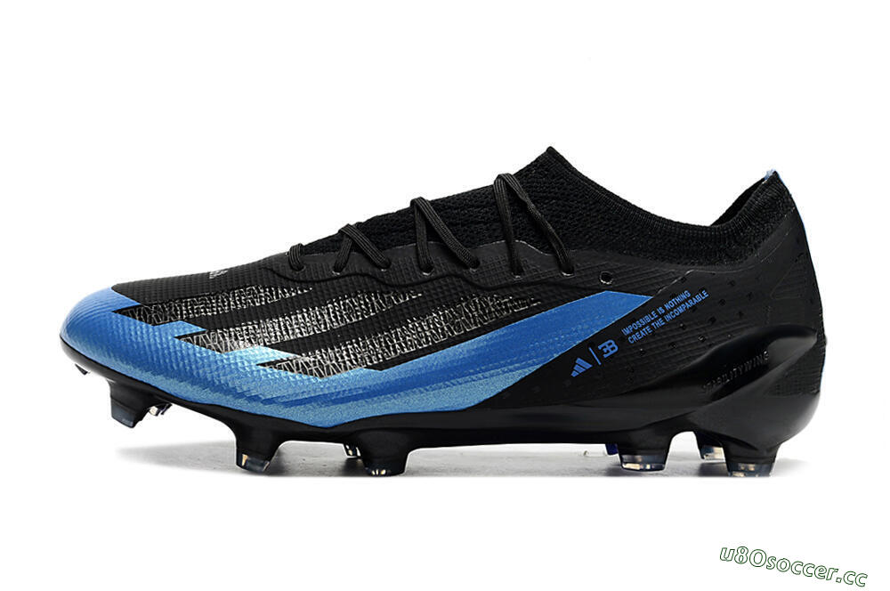 Men's Adidas X Crazyfast.1 FG Firm Ground Low-Tops Football Boots - Black/Blue/Gold 0