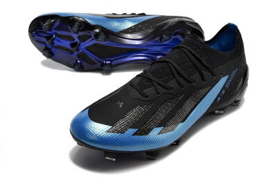 Men's Adidas X Crazyfast.1 FG Firm Ground Low-Tops Football Boots - Black/Blue/Gold