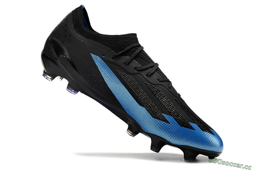 Men's Adidas X Crazyfast.1 FG Firm Ground Low-Tops Football Boots - Black/Blue/Gold 4
