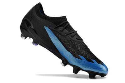 Men's Adidas X Crazyfast.1 FG Firm Ground Low-Tops Football Boots - Black/Blue/Gold