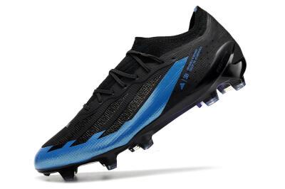 Men's Adidas X Crazyfast.1 FG Firm Ground Low-Tops Football Boots - Black/Blue/Gold