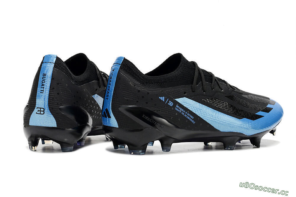 Men's Adidas X Crazyfast.1 FG Firm Ground Low-Tops Football Boots - Black/Blue/Gold 6
