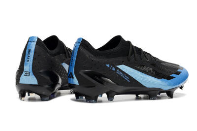 Men's Adidas X Crazyfast.1 FG Firm Ground Low-Tops Football Boots - Black/Blue/Gold