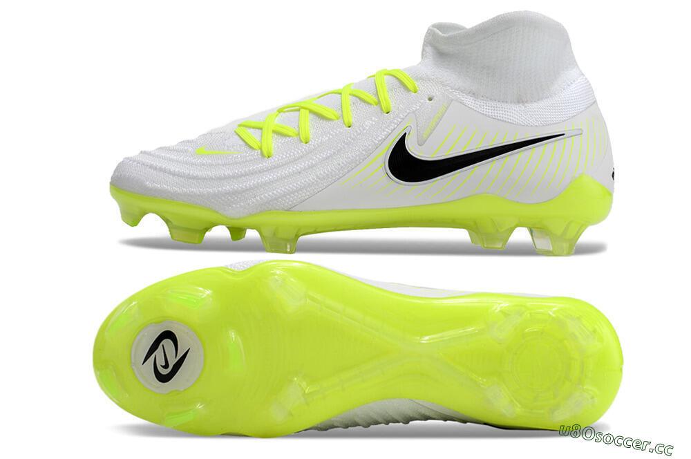 Men's Nike Phantom Luna Elite NU FG Firm Ground Low-Tops Football Boots - White/Yellow/Black 1