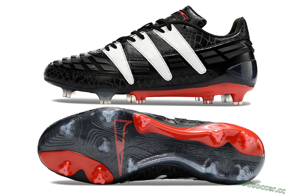 Men's Adidas Predator 94 FG Limited Edition FG Firm Ground Low-Tops Football Boots - Black/Red/White 1