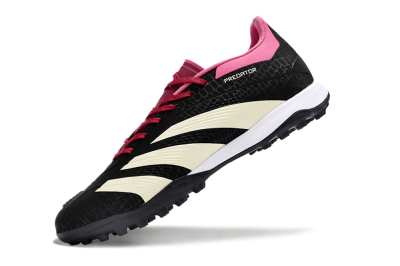 Men's Adidas Predator 24 Elite TF Artificial Turf Low-Tops Football Boots - Black/Beige/Pink