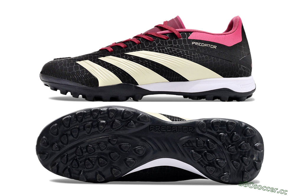 Men's Adidas Predator 24 Elite TF Artificial Turf Low-Tops Football Boots - Black/Beige/Pink 1