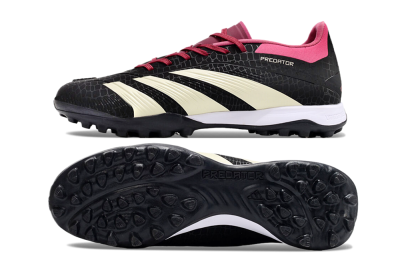Men's Adidas Predator 24 Elite TF Artificial Turf Low-Tops Football Boots - Black/Beige/Pink