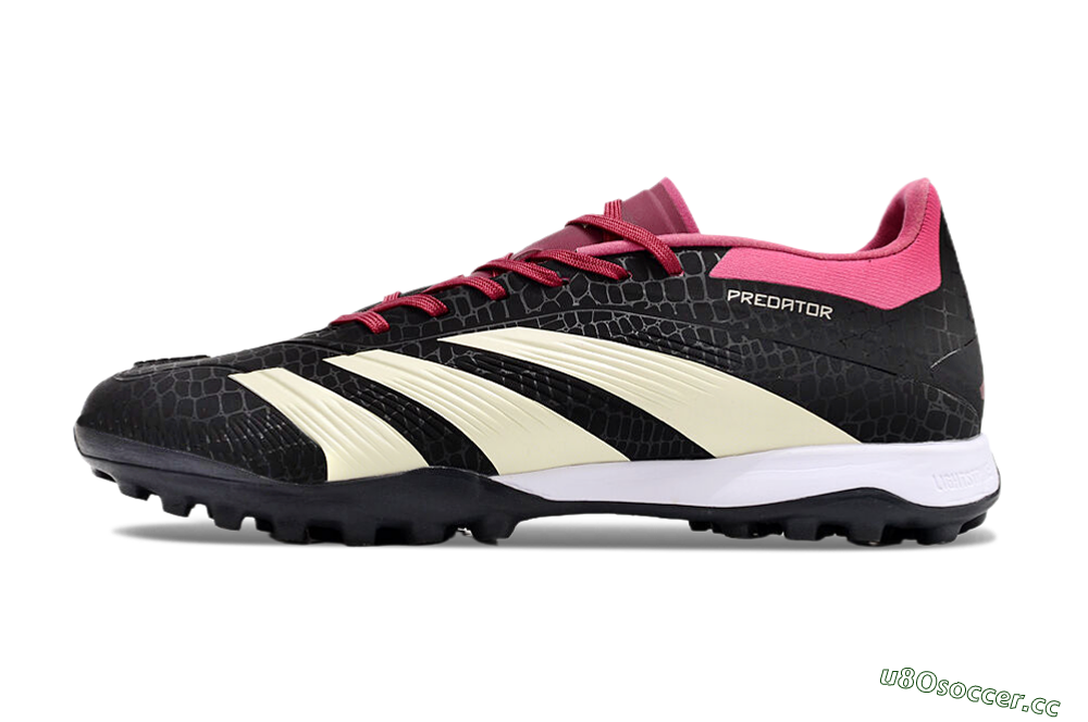Men's Adidas Predator 24 Elite TF Artificial Turf Low-Tops Football Boots - Black/Beige/Pink 0