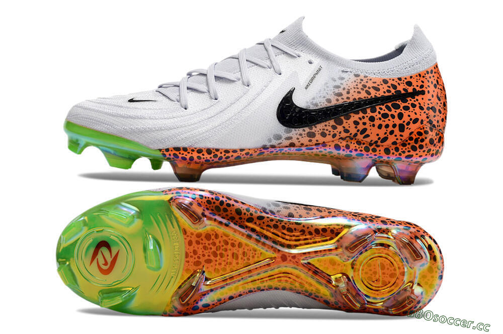 Men's Nike Phantom Luna Elite FG Firm Ground Low-Tops Football Boots - Grey/Orange/Black 1