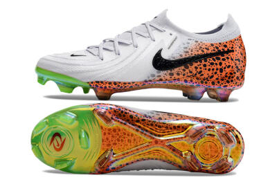 Men's Nike Phantom Luna Elite FG Firm Ground Low-Tops Football Boots - Grey/Orange/Black