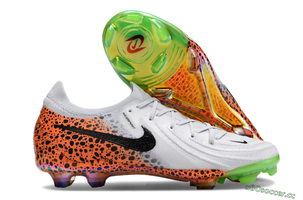 Men's Nike Phantom Luna Elite FG Firm Ground Low-Tops Football Boots - Grey/Orange/Black 2