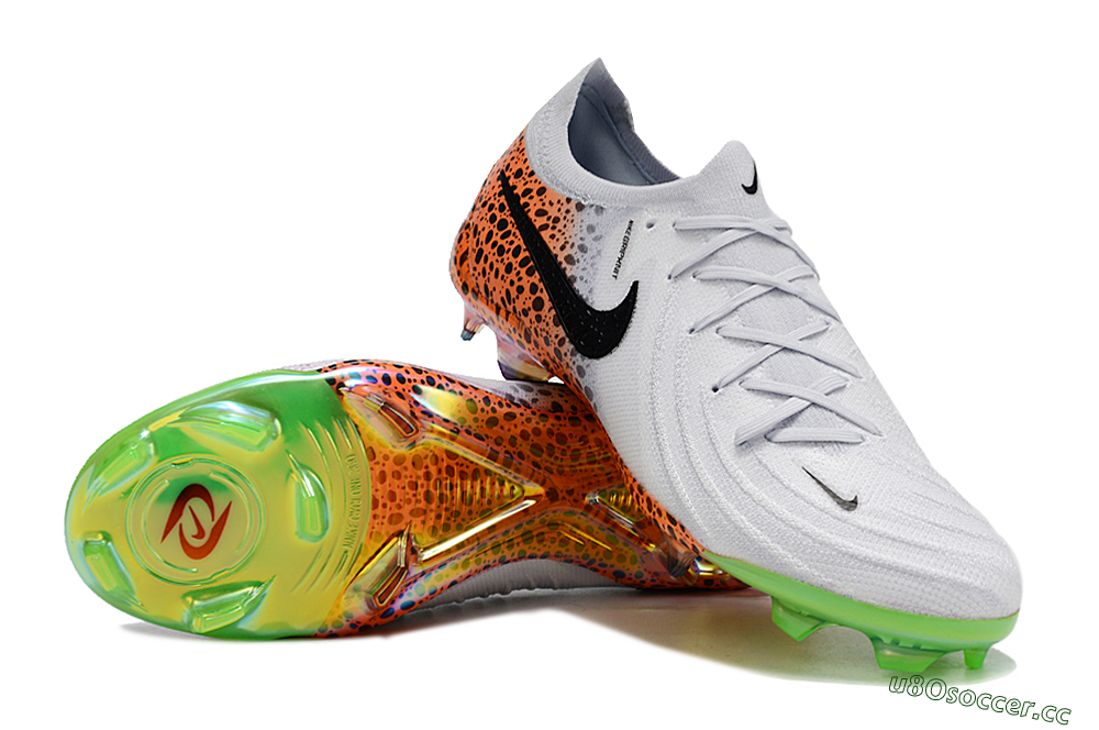 Men's Nike Phantom Luna Elite FG Firm Ground Low-Tops Football Boots - Grey/Orange/Black 3