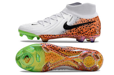 Unisex Nike Phantom Luna Elite NU FG Firm Ground High-Tops Football Boots - White/Black/Orange