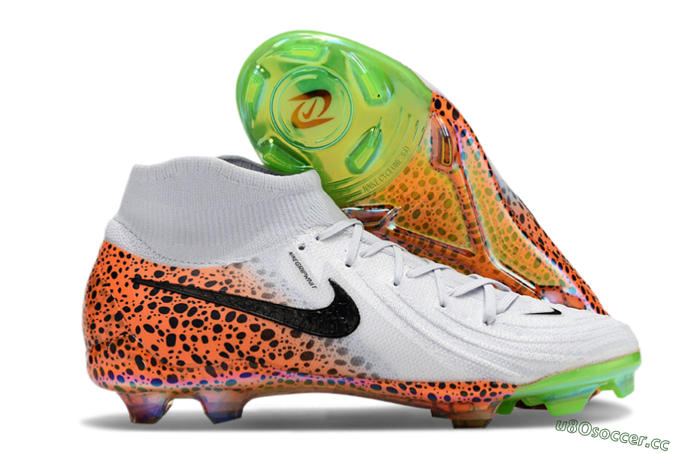 Unisex Nike Phantom Luna Elite NU FG Firm Ground High-Tops Football Boots - White/Black/Orange 2