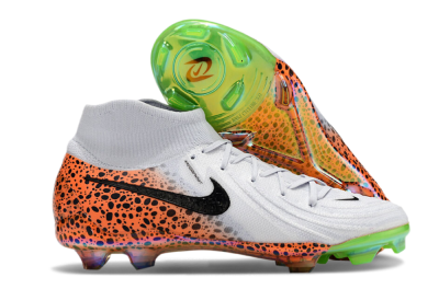 Unisex Nike Phantom Luna Elite NU FG Firm Ground High-Tops Football Boots - White/Black/Orange
