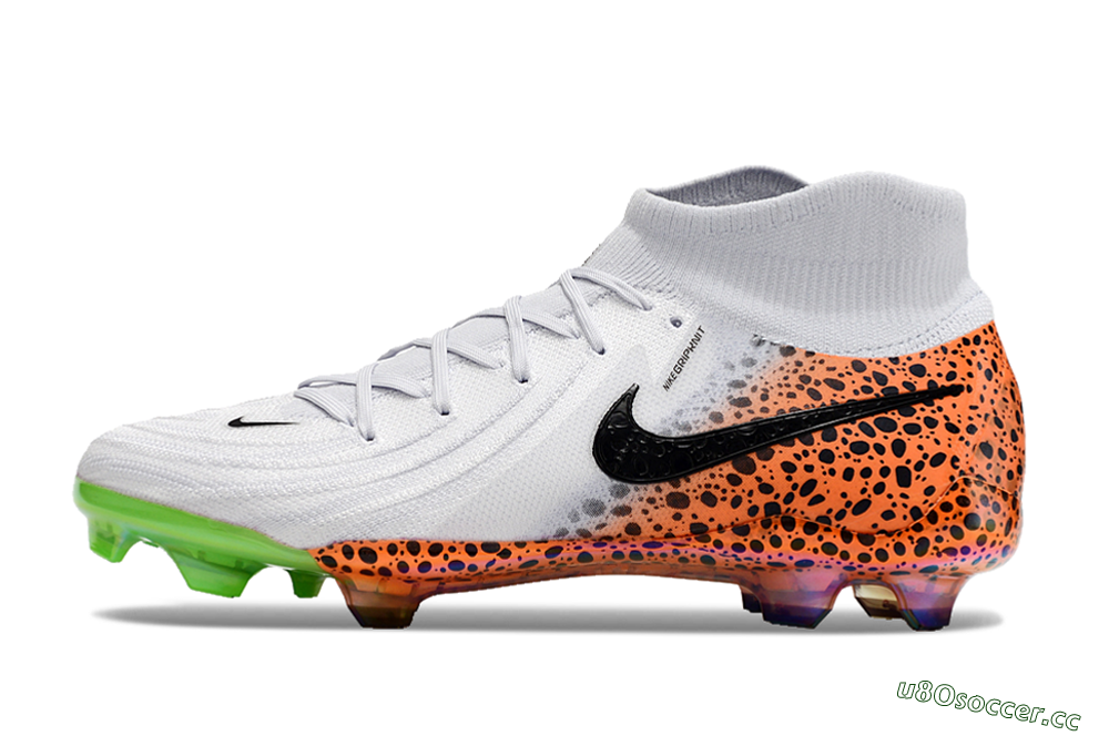 Unisex Nike Phantom Luna Elite NU FG Firm Ground High-Tops Football Boots - White/Black/Orange 0