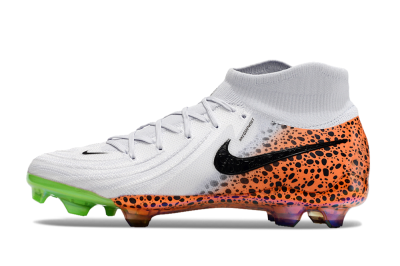 Unisex Nike Phantom Luna Elite NU FG Firm Ground High-Tops Football Boots - White/Black/Orange