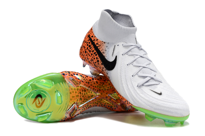 Unisex Nike Phantom Luna Elite NU FG Firm Ground High-Tops Football Boots - White/Black/Orange