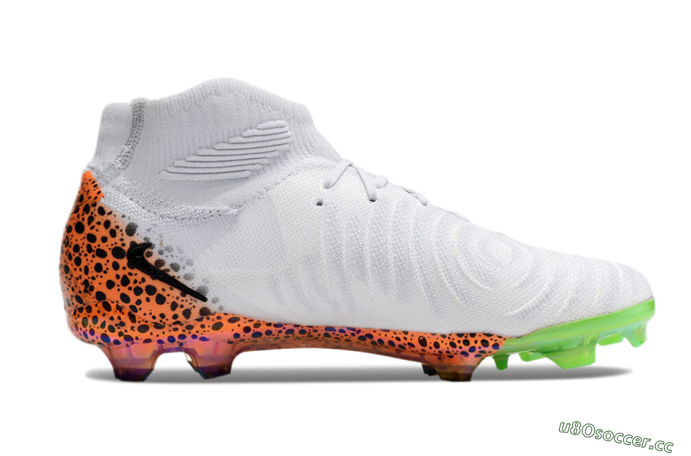 Unisex Nike Phantom Luna Elite NU FG Firm Ground High-Tops Football Boots - White/Black/Orange 5