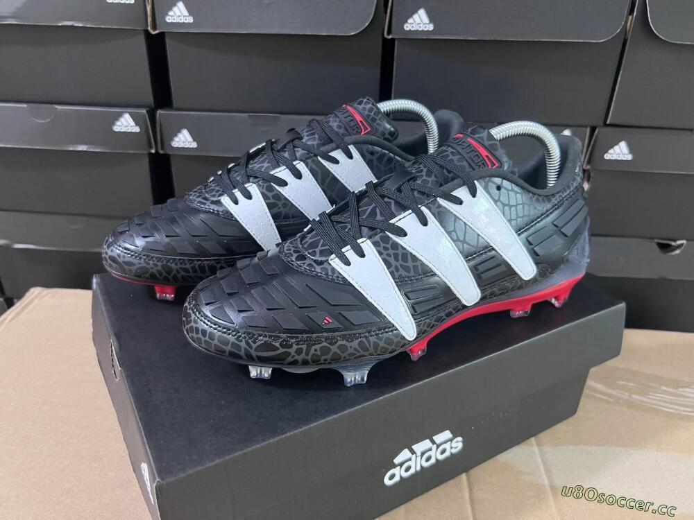 Men's Adidas Predator 94 FG Limited Edition FG Firm Ground Low-Tops Football Boots - Black/Red/White