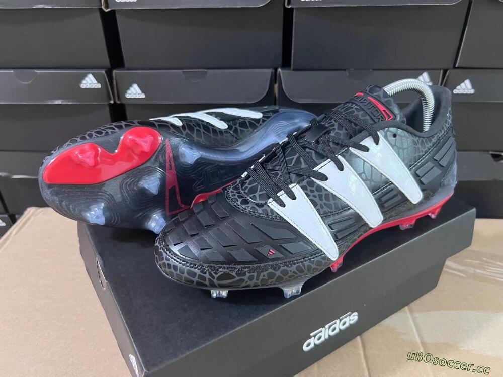 Men's Adidas Predator 94 FG Limited Edition FG Firm Ground Low-Tops Football Boots - Black/Red/White