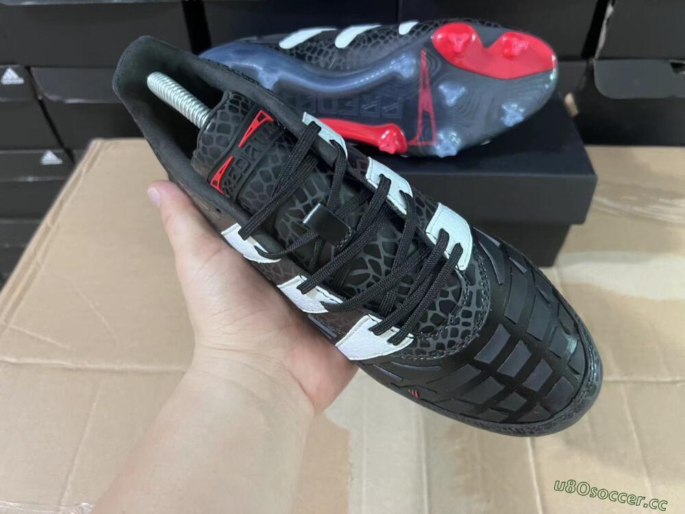 Men's Adidas Predator 94 FG Limited Edition FG Firm Ground Low-Tops Football Boots - Black/Red/White