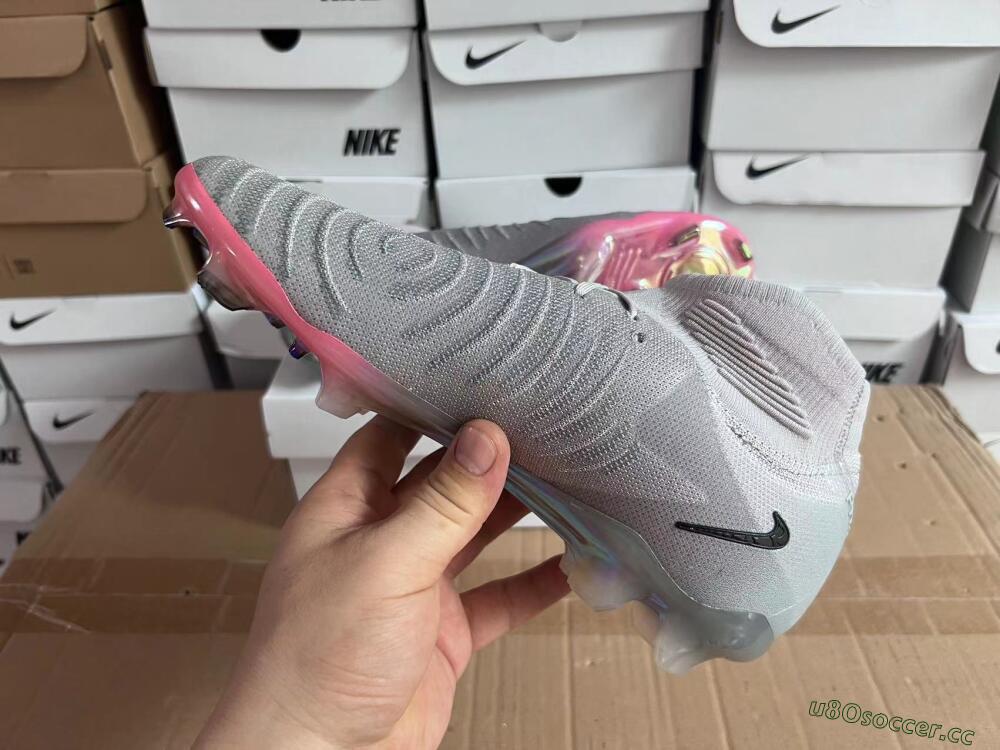 Unisex Nike Phantom Luna Elite NU FG Firm Ground High-Tops Football Boots - Grey/Black/Blue