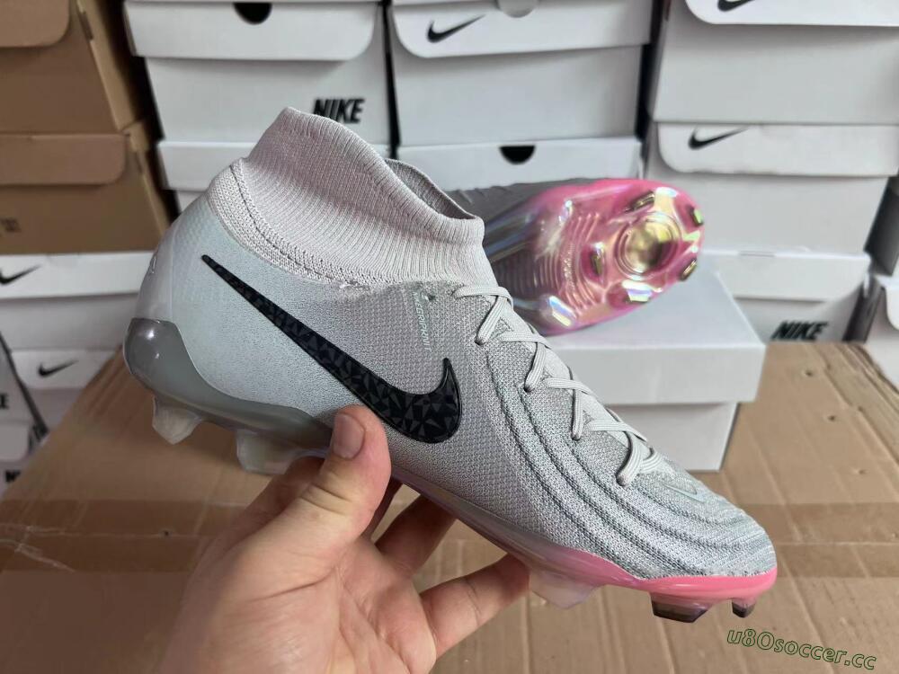 Unisex Nike Phantom Luna Elite NU FG Firm Ground High-Tops Football Boots - Grey/Black/Blue