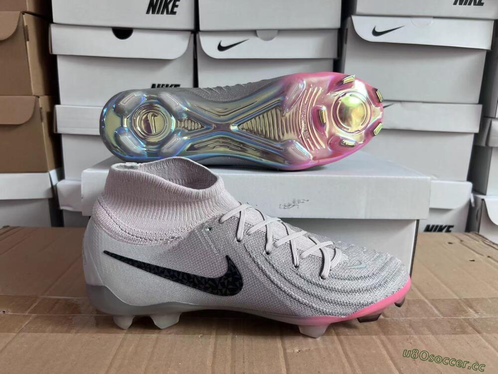 Unisex Nike Phantom Luna Elite NU FG Firm Ground High-Tops Football Boots - Grey/Black/Blue