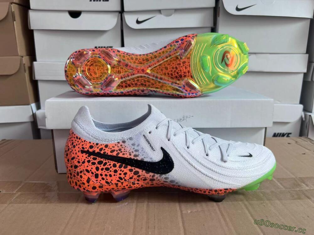 Men's Nike Phantom Luna Elite FG Firm Ground Low-Tops Football Boots - Grey/Orange/Black
