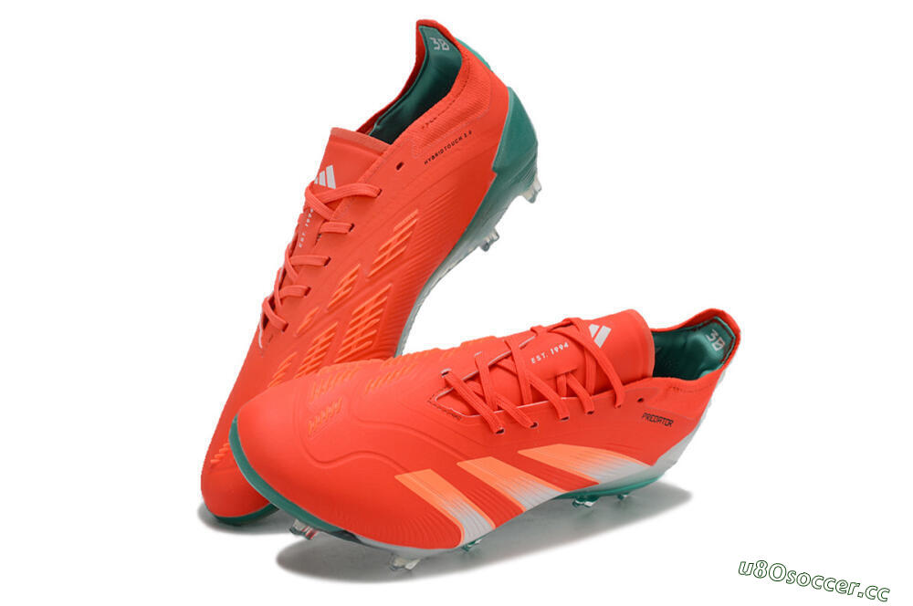 Men's Adidas Predator Accuracy FG Firm Ground Low-Tops Football Boots - Red/White/Green 3